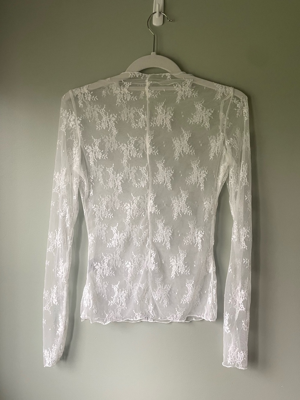 Sheer Lace Long-Sleeve Top - Picture 5 of 6